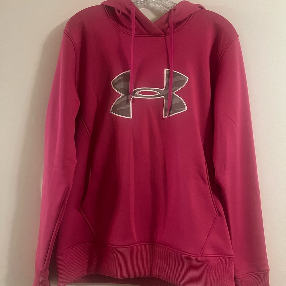 Under Armour Fuchsia Hoodie with Silver Logo
